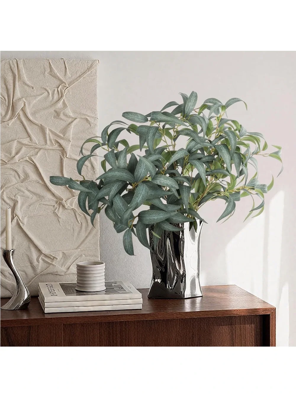 Artificial Greenery Stems for Vase 5 Pcs Tall Fake Plants Branches Faux Greenery